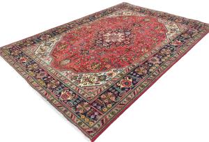 Vintage Light Red Floral 6'6X9'3 Mashad Persian Rug