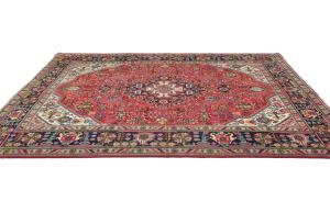 Vintage Light Red Floral 6'6X9'3 Mashad Persian Rug