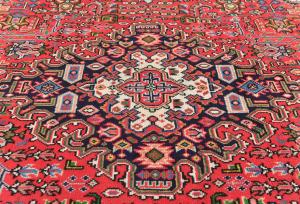 Vintage Light Red Floral 6'6X9'3 Mashad Persian Rug