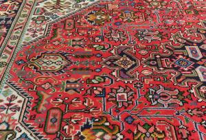 Vintage Light Red Floral 6'6X9'3 Mashad Persian Rug