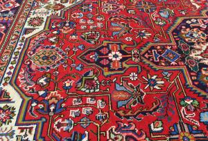 Vintage Red Floral Traditional 6'7X9'5 Tabriz Persian Rug