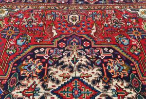 Vintage Red Floral Traditional 6'7X9'5 Tabriz Persian Rug