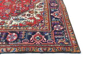 Vintage Red Floral Traditional 6'7X9'5 Tabriz Persian Rug