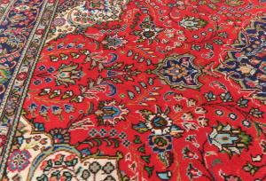 Vintage Red Floral Traditional 6'7X9'6 Tabriz Persian Rug