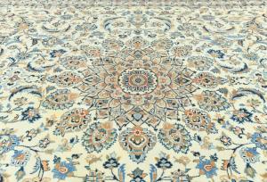 Vintage Cream Traditional 8x11 Kashmar Persian Rug