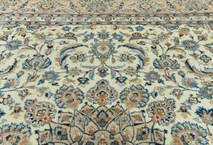 Vintage Cream Traditional 8x11 Kashmar Persian Rug