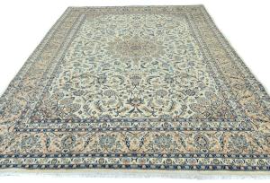 Vintage Cream Traditional 8x11 Kashmar Persian Rug