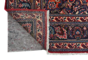 Vintage Red Floral Traditional 6X9 Mashad Persian Rug