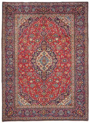 Vintage Red Traditional 7X10 Kashan Persian Rug