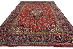 Vintage Red Traditional 7X10 Kashan Persian Rug