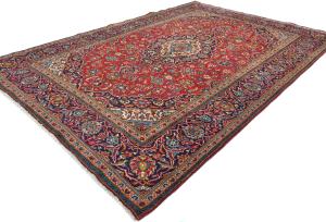 Vintage Red Traditional 7X10 Kashan Persian Rug
