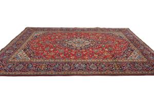 Vintage Red Traditional 7X10 Kashan Persian Rug