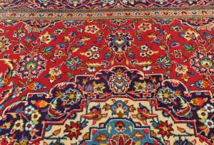 Vintage Red Traditional 7X10 Kashan Persian Rug