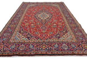 Vintage Red Traditional 7X10 Kashan Persian Rug