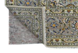 Vintage Cream Traditional 8x11 Kashan Persian Rug
