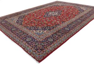 Vintage Red Traditional 8x11 Kashan Persian Rug