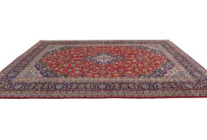 Vintage Red Traditional 8x11 Kashan Persian Rug