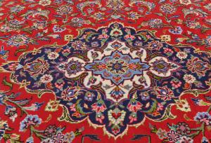 Vintage Red Traditional 8x11 Kashan Persian Rug