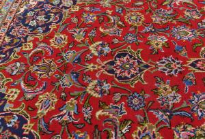 Vintage Red Traditional 8x11 Kashan Persian Rug