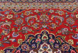 Vintage Red Traditional 8x11 Kashan Persian Rug