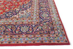 Vintage Red Traditional 8x11 Kashan Persian Rug