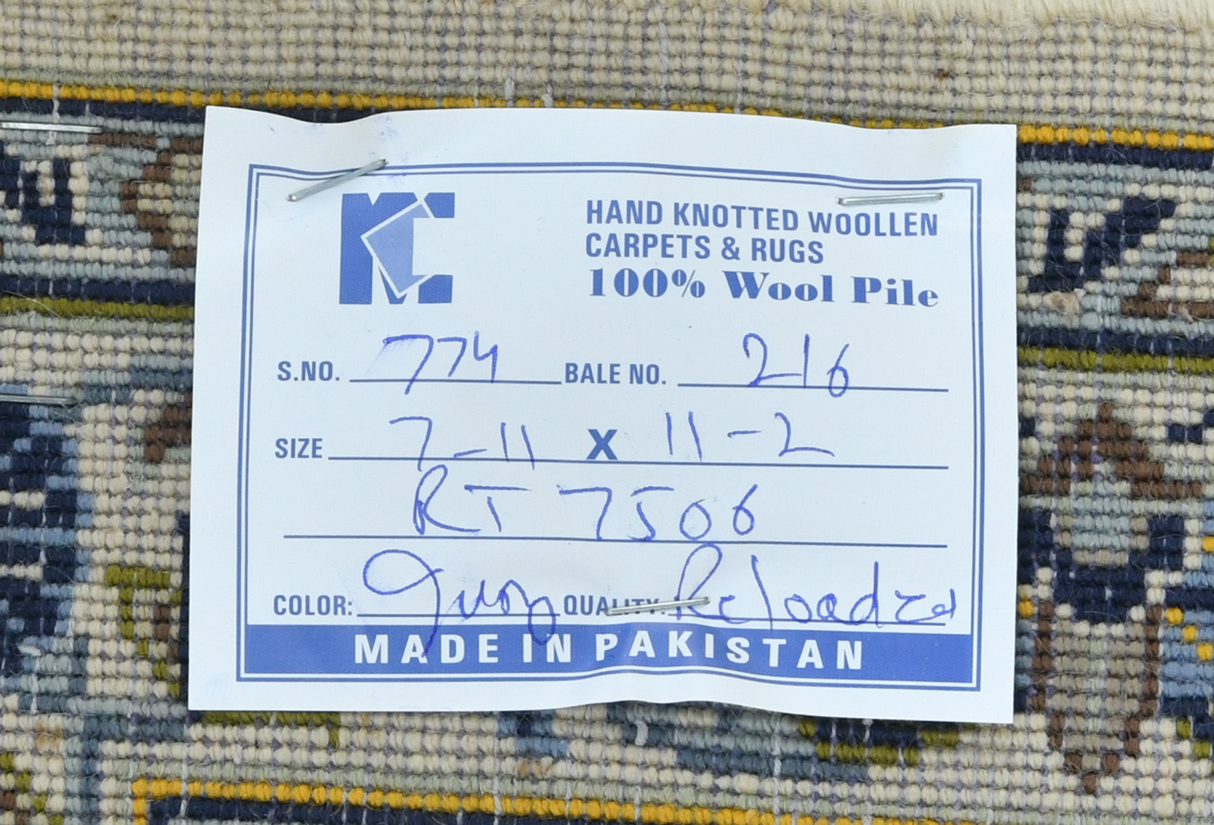 7'11" x 11'2" Hand-Knotted Kashan Persian Wool Rug - Image 14