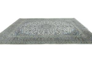 Vintage Cream Traditional  Floral 8x11 Kashan Persian Rug