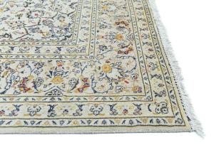 Vintage Cream Floral Traditional 8X11 Kashan Persian Rug