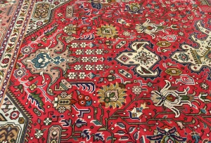 Vintage Red Traditional 8X11 Tabriz Persian Rug