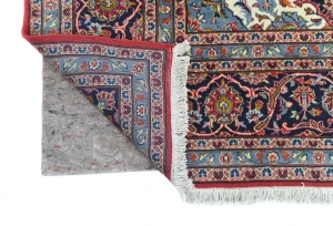 Vintage Red Floral Traditional 8x11 Kashan Persian Rug