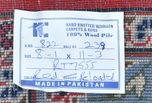 Vintage Red Floral Traditional 8x11 Kashan Persian Rug