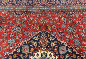 Vintage Red Floral Traditional 8x11 Kashan Persian Rug
