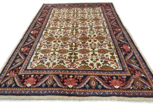 Vintage Cream Floral Traditional 7X10 Mahal Persian Rug