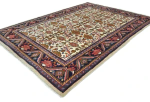 Vintage Cream Floral Traditional 7X10 Mahal Persian Rug