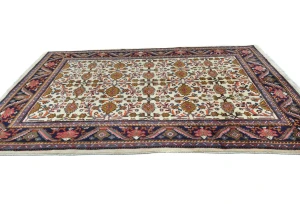 Vintage Cream Floral Traditional 7X10 Mahal Persian Rug
