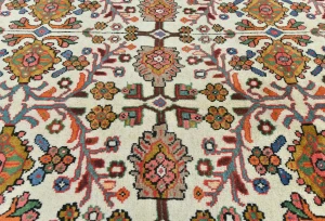 Vintage Cream Floral Traditional 7X10 Mahal Persian Rug