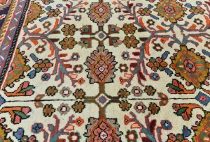 Vintage Cream Floral Traditional 7X10 Mahal Persian Rug