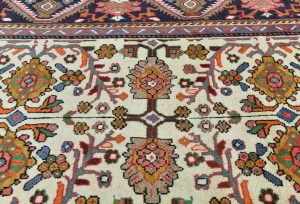Vintage Cream Floral Traditional 7X10 Mahal Persian Rug