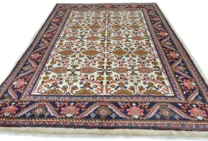 Vintage Cream Floral Traditional 7X10 Mahal Persian Rug