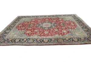 Vintage Red Traditional Floral 7'9X10'10 Kerman Persian Rug