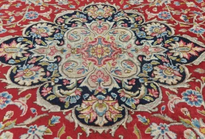 Vintage Red Traditional Floral 7'9X10'10 Kerman Persian Rug