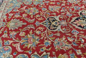 Vintage Red Traditional Floral 7'9X10'10 Kerman Persian Rug