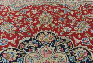 Vintage Red Traditional Floral 7'9X10'10 Kerman Persian Rug