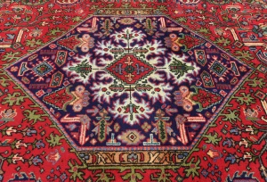 Vintage Red Floral Traditional 8X11 Tabriz Persian Rug