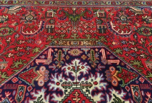 Vintage Red Floral Traditional 8X11 Tabriz Persian Rug