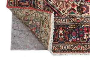 Vintage Red Floral Traditional 6x9 Tabriz Persian Rug