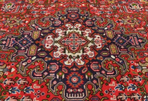 Vintage Red Floral Traditional 6x9 Tabriz Persian Rug