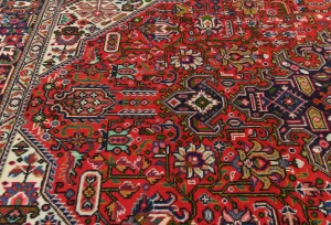 Vintage Red Floral Traditional 6x9 Tabriz Persian Rug