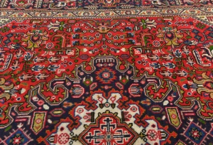 Vintage Red Floral Traditional 6x9 Tabriz Persian Rug