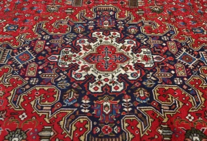 Vintage Red Floral Traditional 8x11 Tabriz Persian Rug